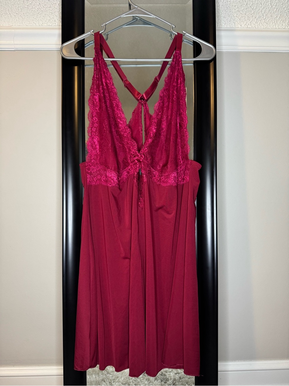 Torrid Lace Trim Maroon Chemise - Women’s Plus Size Intimates 3X